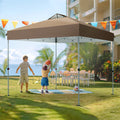 PHI VILLA 10x10Ft Pop Up Canopy Tent with Wheeled Bag,Straight Legs, 100 Sq. Ft