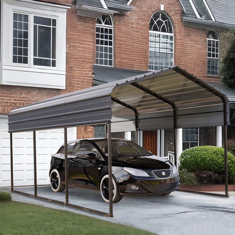 PHI VILLA Deluxe Heavy Duty Metal Outdoor Carport Canopy Multi-use Car Garage Shelter