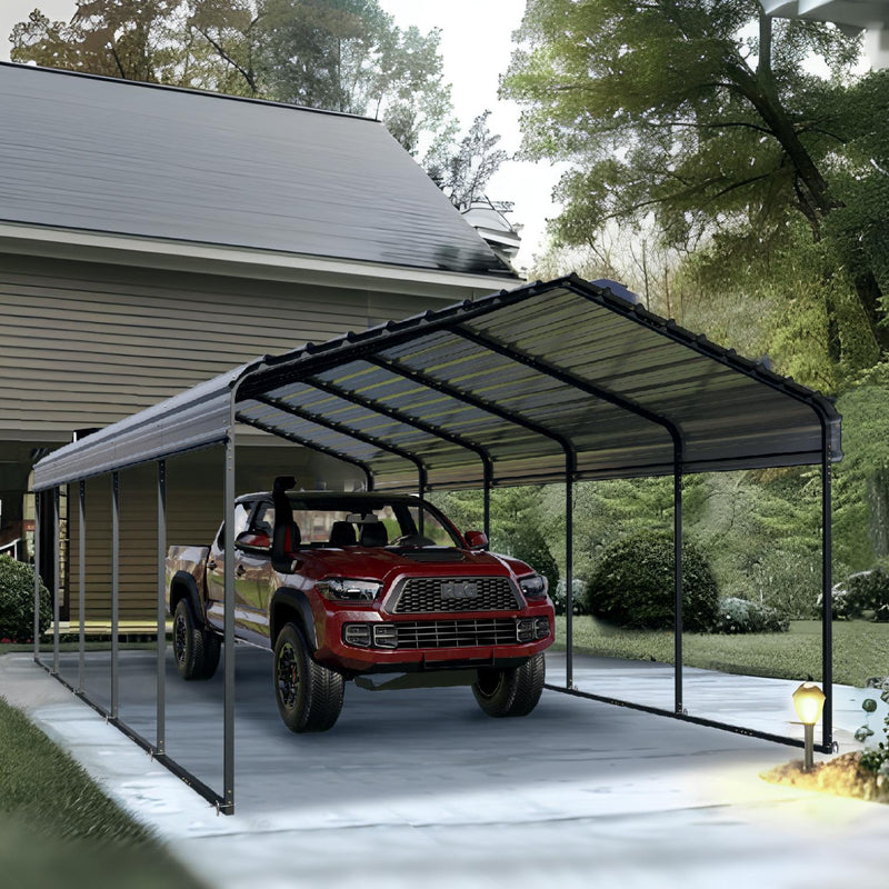 PHI VILLA Deluxe Heavy Duty Metal Outdoor Carport Canopy Multi-use Car Garage Shelter