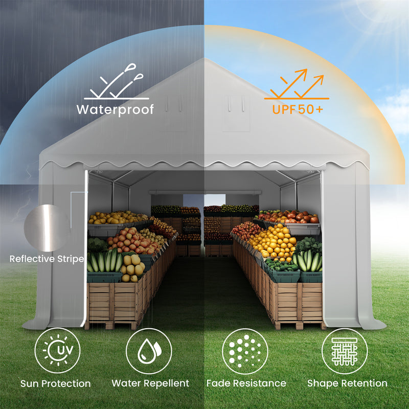 Phi Villa 13'x26' Outdoor Vendors Tent with Removable Sidewall