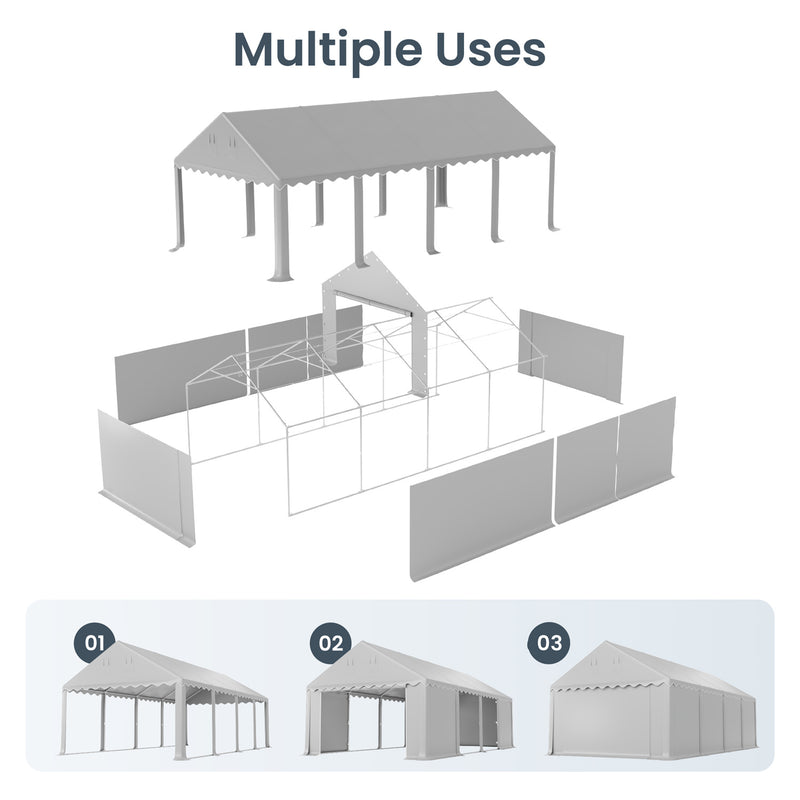 Phi Villa 13'x26' Outdoor Vendors Tent with Removable Sidewall