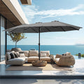 PHI VILLA 15ft Double-Sided Patio Extra Large Twin Umbrella