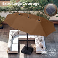 PHI VILLA 15ft 11-Color Double-Sided Patio Extra Large Umbrella With LED Lights