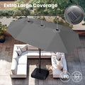 PHI VILLA 15ft 11-Color Double-Sided Patio Extra Large Umbrella With LED Lights