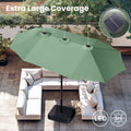 PHI VILLA 15ft 11-Color Double-Sided Patio Extra Large Umbrella With LED Lights