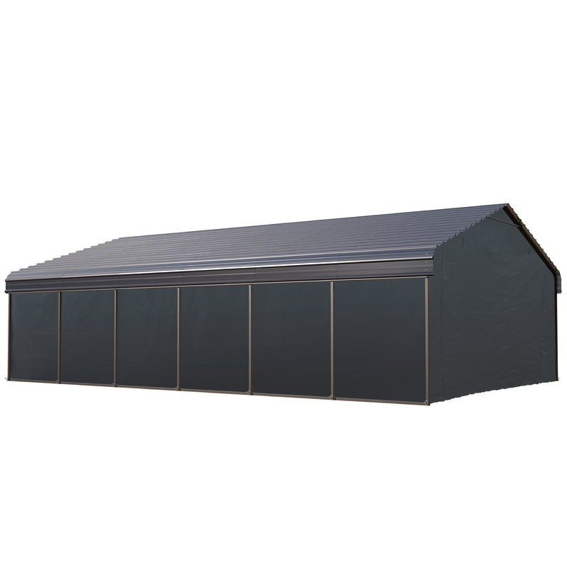 PHI VILLA 20x30ft Hardtop Carport Metal Weatherproof Car Garage Outdoor Car Shelter Shade