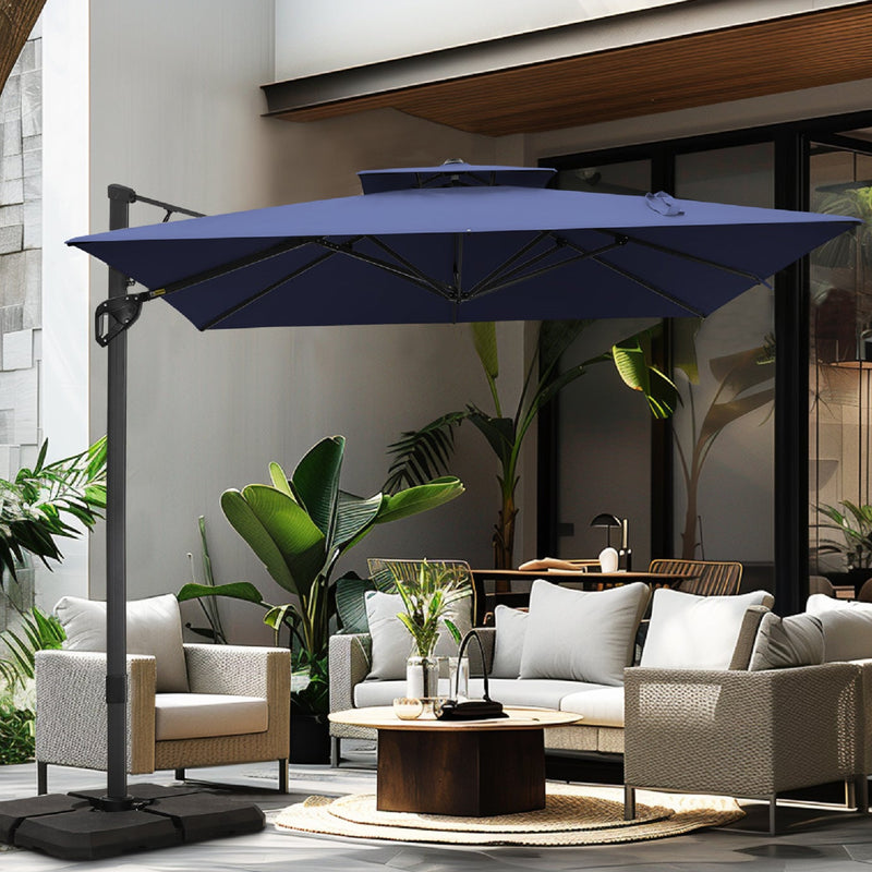 PHI VILLA 9X12ft Hydraulic Cantilever Patio Parasols Umbrellas