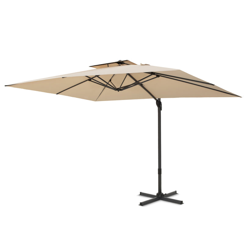 PHI VILLA 9X12ft Hydraulic Cantilever Umbrella Outdoor Patio Parasols Umbrellas