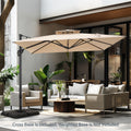 PHI VILLA 9X12ft Hydraulic Cantilever Patio Parasols Umbrellas