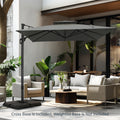 PHI VILLA 9X12ft Hydraulic Cantilever Patio Parasols Umbrellas