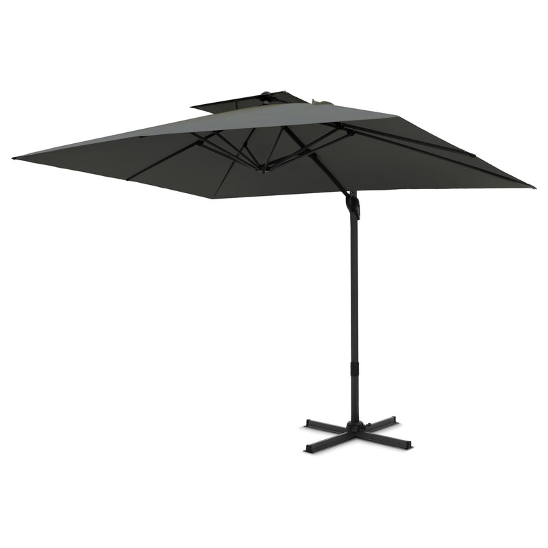 PHI VILLA 9X12ft Hydraulic Cantilever Umbrella Outdoor Patio Parasols Umbrellas