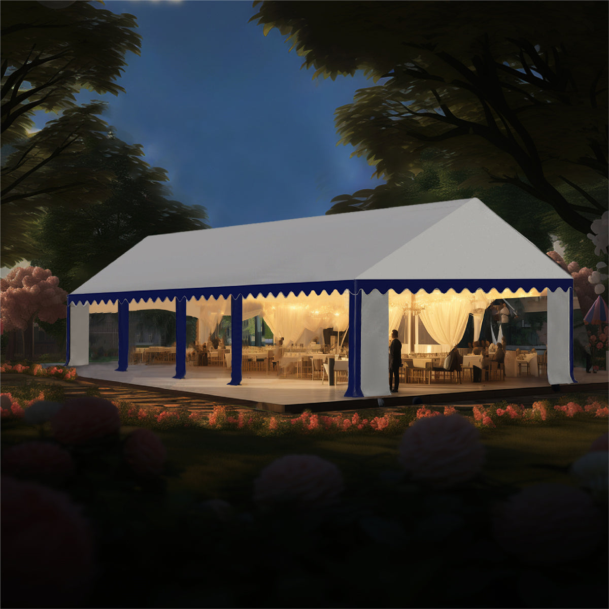 Phi Villa Heavy Duty Party Tent Wedding Event Shelter with Removable S