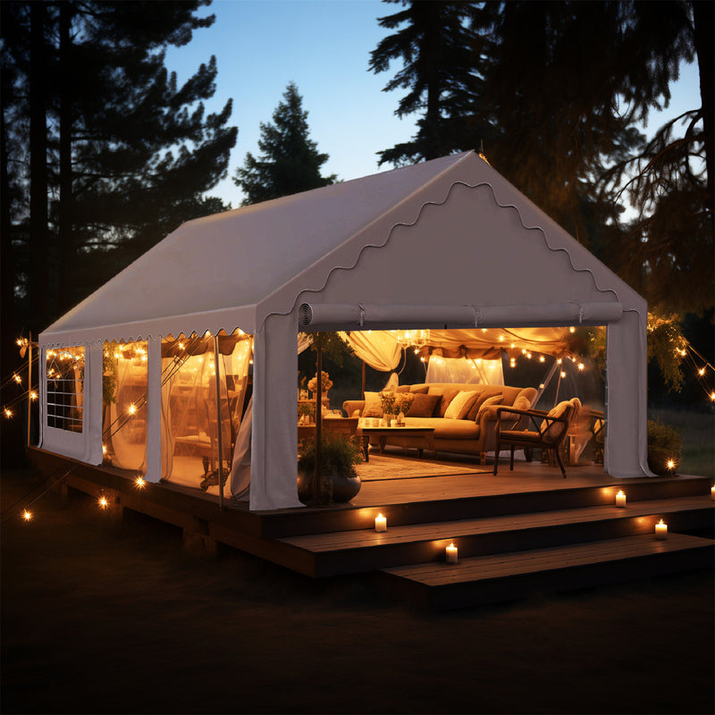 Phi Villa Heavy Duty Party Tent Wedding Event Shelter with Removable Sidewalls