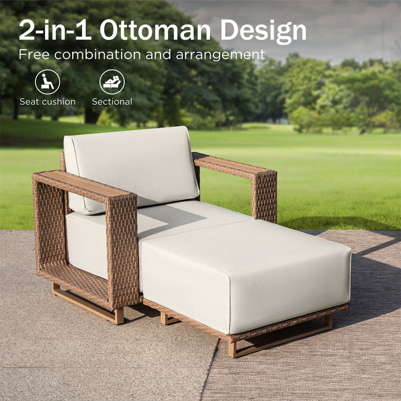 Phi Villa 4-Seater Modern Rattan Outdoor Conversation Sofa set