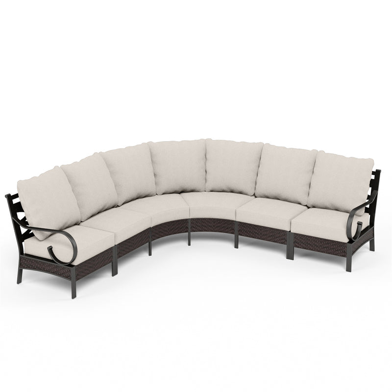 Phi Villa 6-Seater Outdoor Steel Sectional & Modular Sofa with Cushions