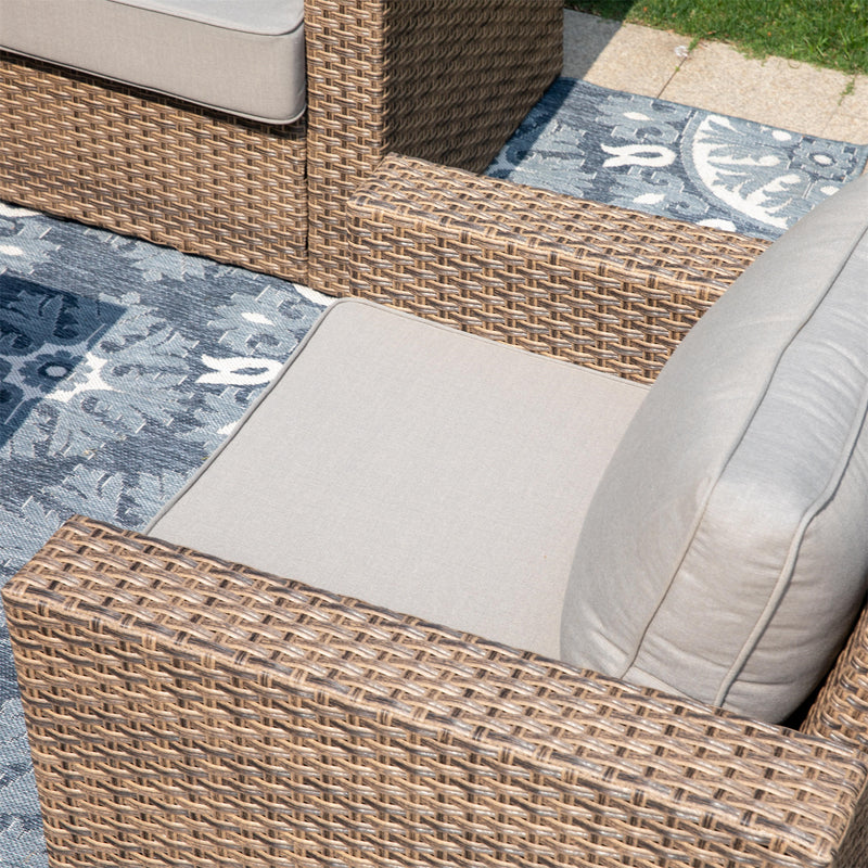 Phi Villa Luxury Outdoor Wicker Deep Sofa Patio Rattan Swivel Conversation Sets with Loveseat