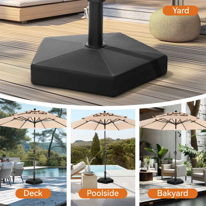 Phi Villa Heavy Duty Base Weights Stand for Outdoor Patio Umbrella