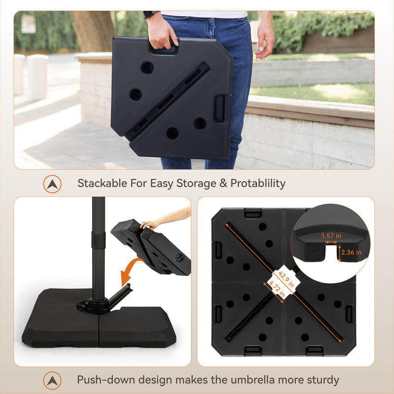 Phi Villa Heavy Duty Base Weights Stand for Outdoor Patio Umbrella