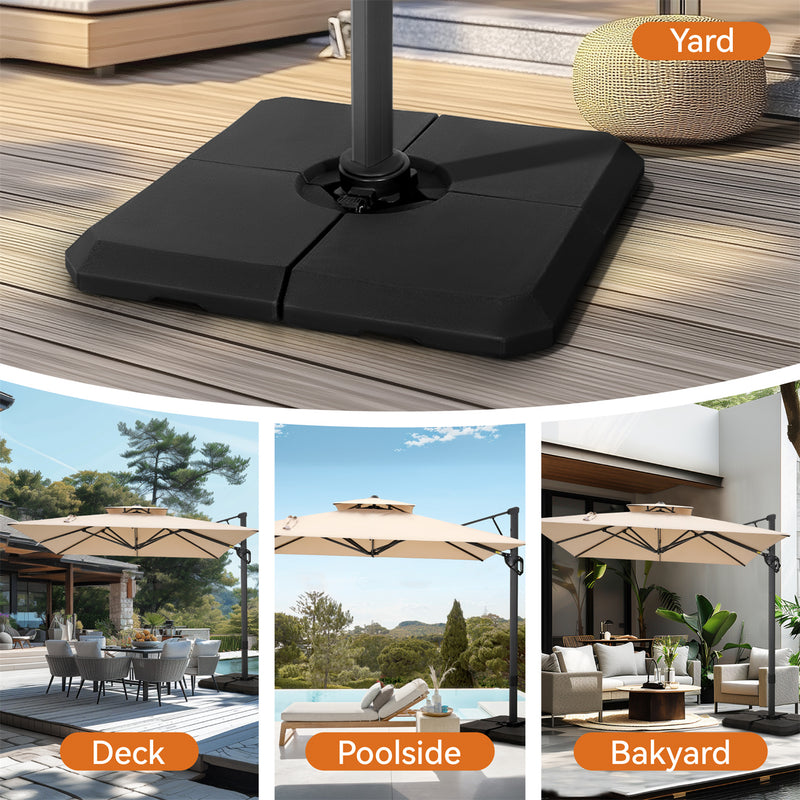 Phi Villa Heavy Duty Base Weights Stand for Outdoor Patio Umbrella