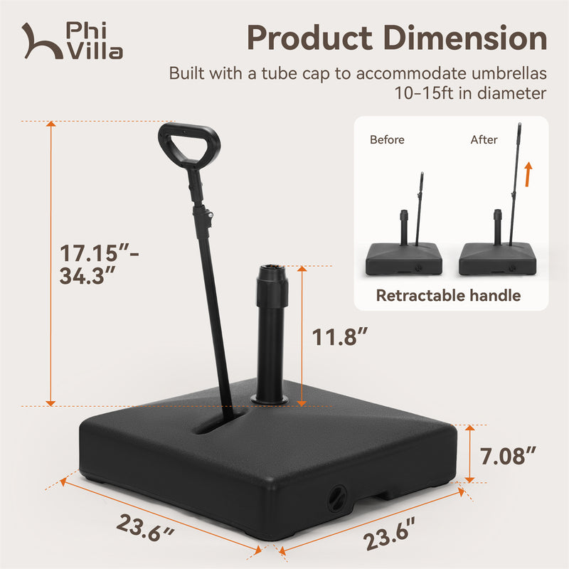 Phi Villa Heavy Duty Base Weights Stand for Outdoor Patio Umbrella