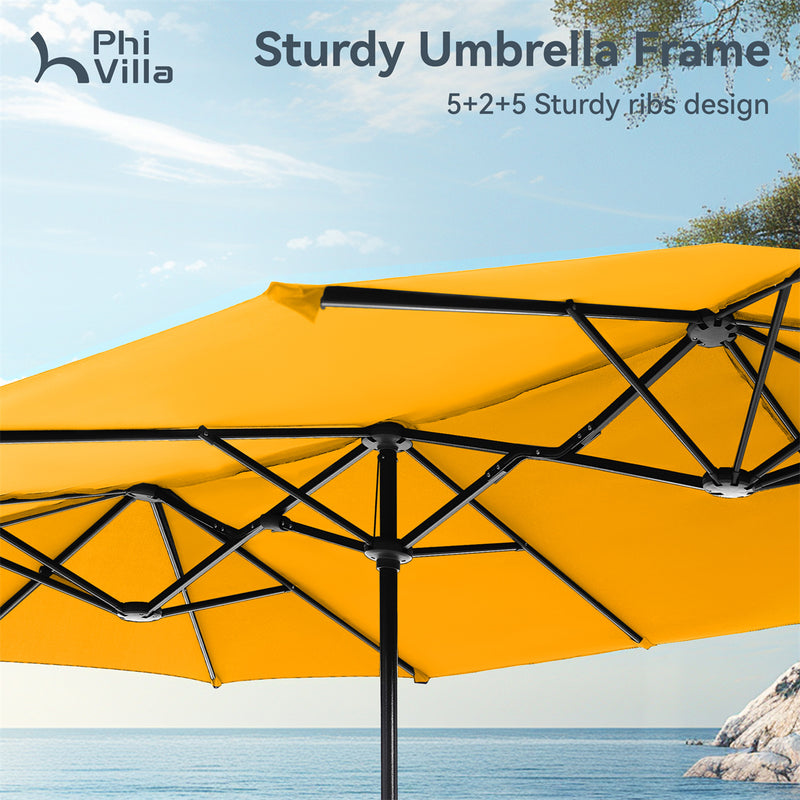 PHI VILLA 13ft 11-Color Double-Sided Outdoor Large Umbrella