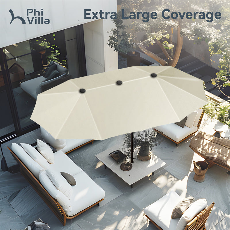 PHI VILLA 13ft Double-Sided Outdoor Large Umbrella