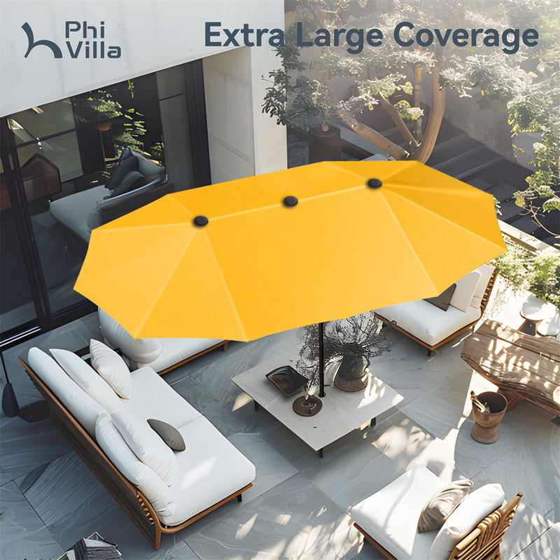 PHI VILLA 13ft 11-Color Double-Sided Outdoor Large Umbrella