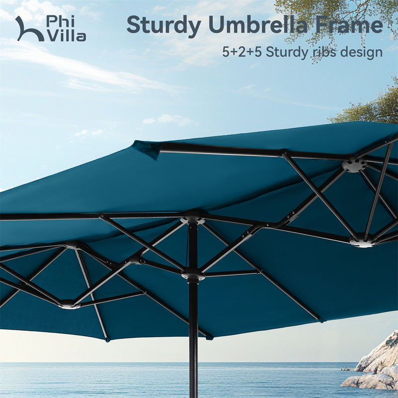 PHI VILLA 13ft 11-Color Double-Sided Outdoor Large Umbrella