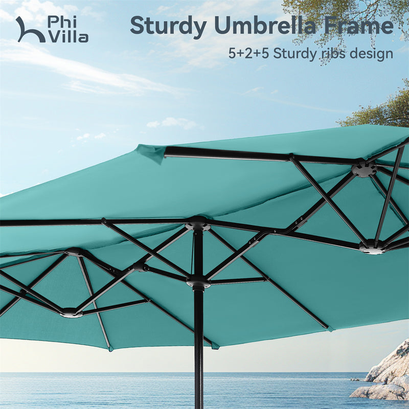 PHI VILLA 13ft Double-Sided Outdoor Large Umbrella