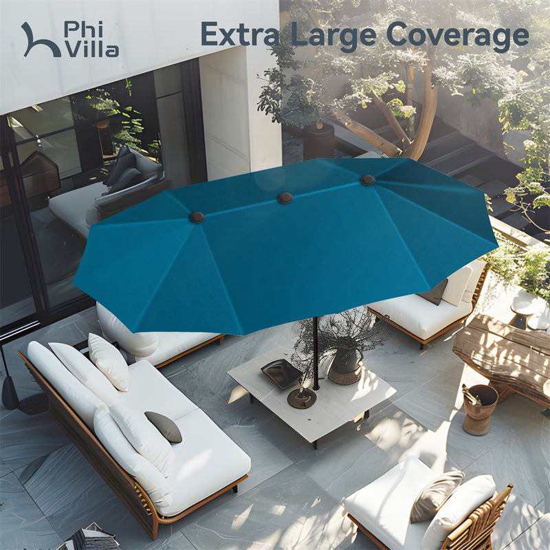 PHI VILLA 13ft Double-Sided Outdoor Large Umbrella