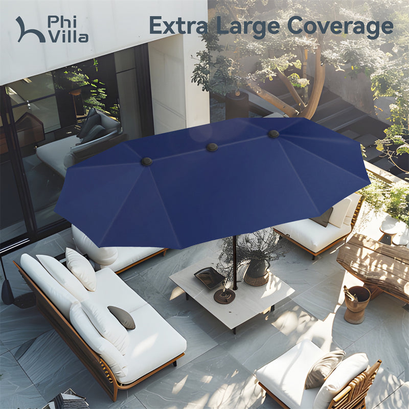 PHI VILLA 13ft Double-Sided Outdoor Large Umbrella