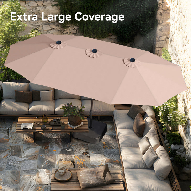 PHI VILLA 15ft 11-Color Double-Sided Patio Extra Large Twin Umbrella