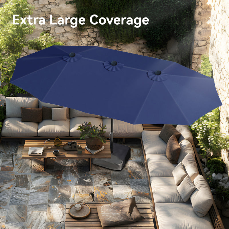 PHI VILLA 15ft 11-Color Double-Sided Patio Extra Large Twin Umbrella