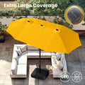 PHI VILLA 15ft 11-Color Double-Sided Patio Extra Large Umbrella With LED Lights