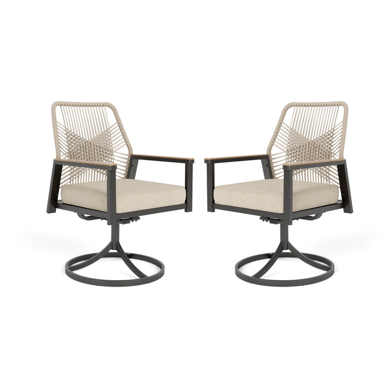 Stylish Rattan Rope Patio Dining Chairs-Phi Villa