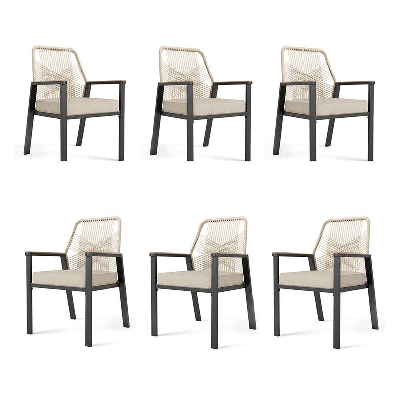 knitted rope dining chair for outdoor 6-seat