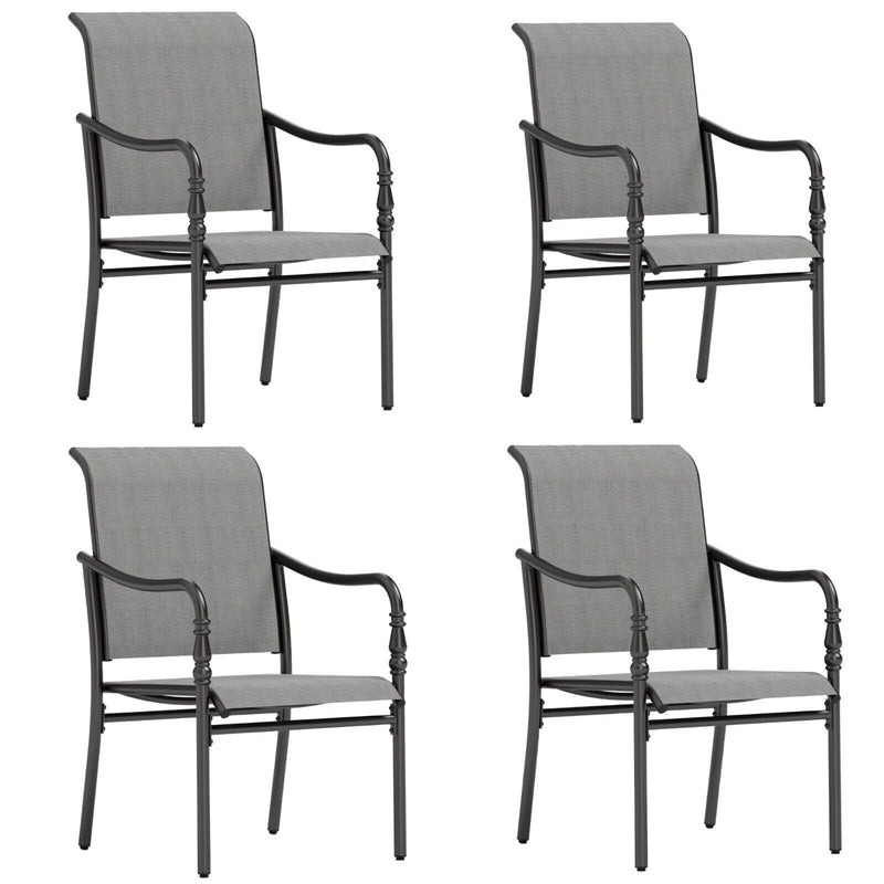 Patio Textilene Dining Chairs Set for Lawn, Front Porch PHI VILLA