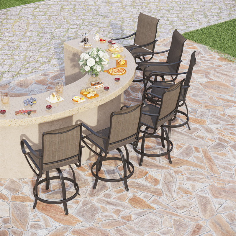 swivel bar stools for outdoor kitchen island 6 seats