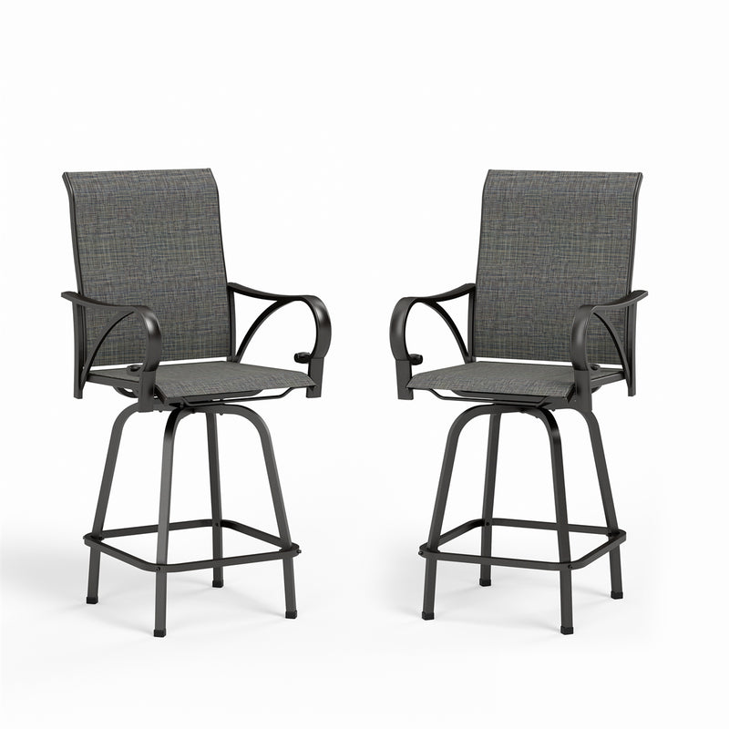 grey swivel bar stools for outdoor kitchen island 2 seaters