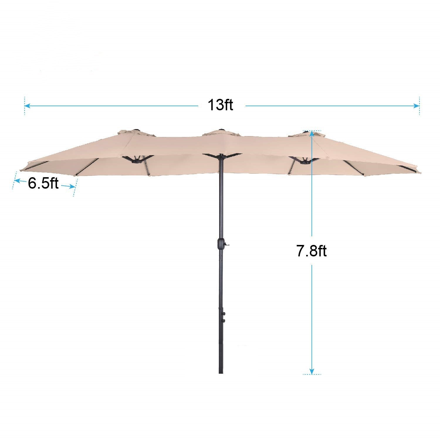 PHI VILLA 13ft Double-Sided Twin Outdoor Market Patio Umbrella