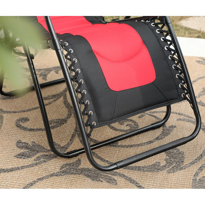 PHI VILLA Portable Stadium Seat Padded Chair with Armrests Black Red  THD-E01CC060100605 - The Home Depot