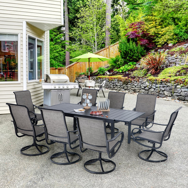 9 piece wicker patio dining deals set